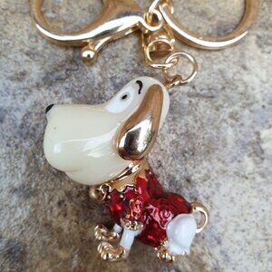 Dog Gold Metal Key Chain Key Ring Handbag Purse Pendant Charm Accessory Gift